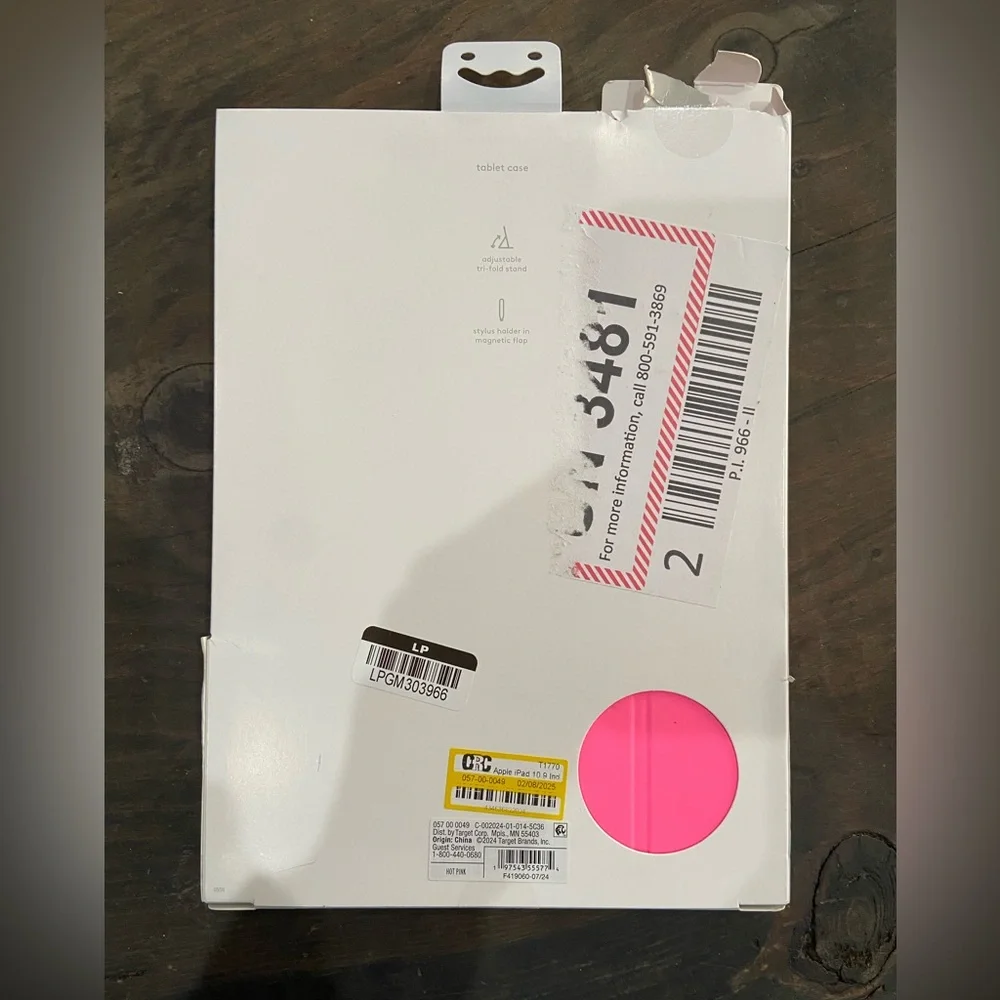 Target Heyday Bright Pink & Clear Tablet Case for iPad 10.9